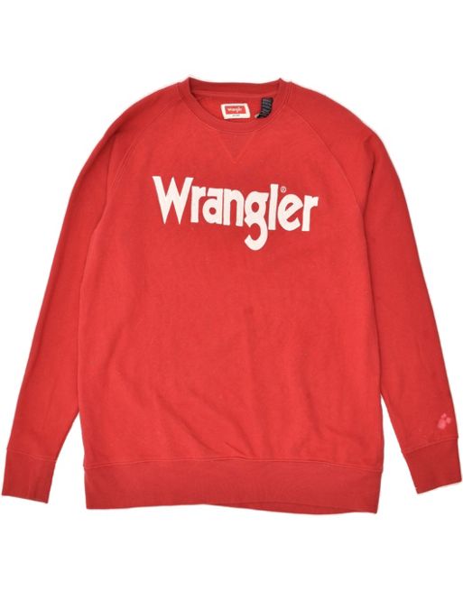 Vintage Wrangler Size L Graphic Sweatshirt Jumper in Red