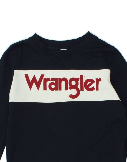 Vintage Wrangler Size S Colourblock Sweatshirt in Navy Blue, 3 of 4