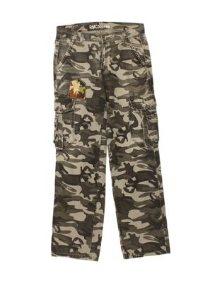 Vintage Wrangler Size W33 L32 Camouflage Straight Cargo Trousers in Grey