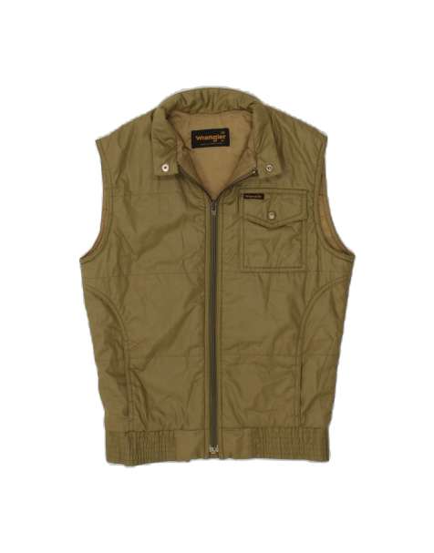 Vintage Wrangler Utility Gilet UK 12 Medium In Khaki - view 1