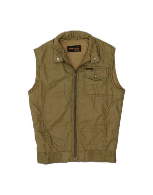 Vintage Wrangler Utility Gilet UK 12 Medium In Khaki