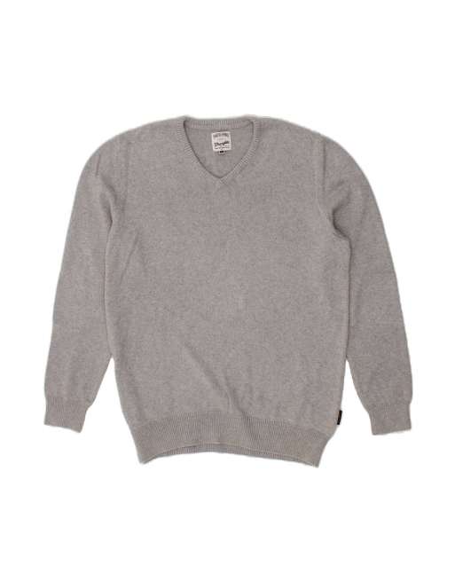 Vintage Wrangler V-neck Jumper Sweater XL In Grey