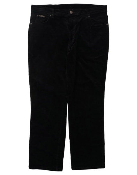 Vintage Wrangler W40 L30 corduroy trousers in black - view 1