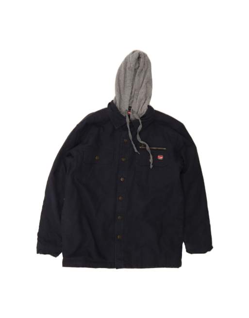 Vintage Wrangler Workwear Overcoat UK 38/40 Medium In Blue Colourblock