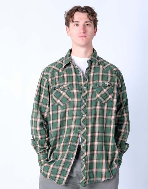 Vintage Wrangler XL Long Sleeve Shirt Dark Green - view 1