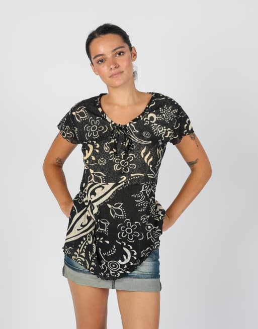 Vintage X-Mail L mesh top in black
