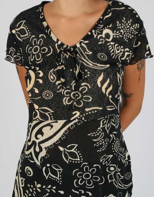 Vintage X-Mail L mesh top in black, 4 of 4