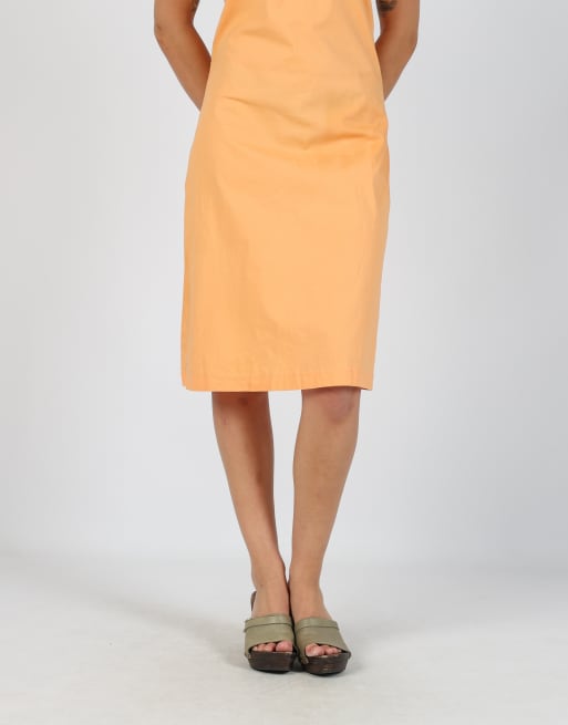 Vintage X-Mail M woven midi dress in peach, 2 of 4
