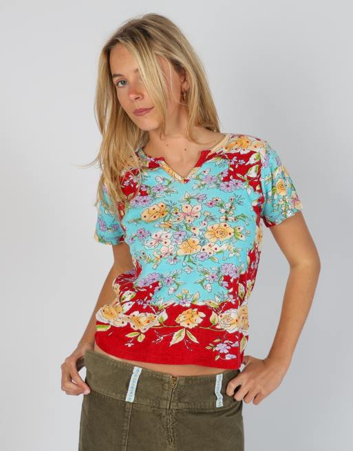 Vintage X-Mail S baby tee in blue