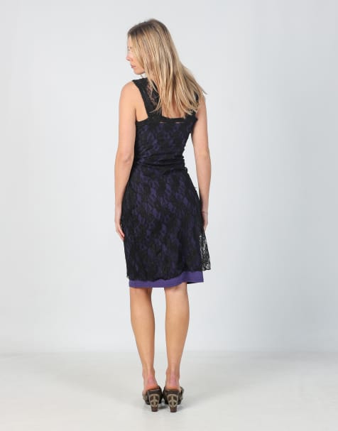 Vintage Xanaka S woven midi dress in black - view 1