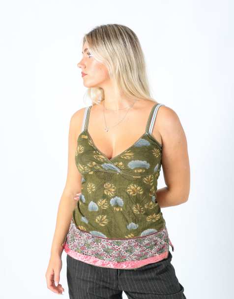 Vintage Xdye M cami in dark green - view 1