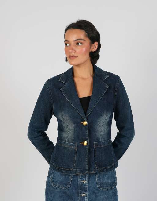 Vintage XFN S denim jacket in blue, 3 of 4