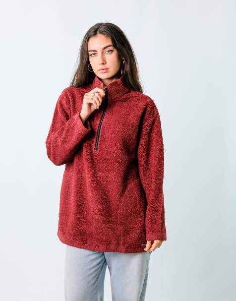 Vintage XL Fleece Jacket Burgundy Red - view 1