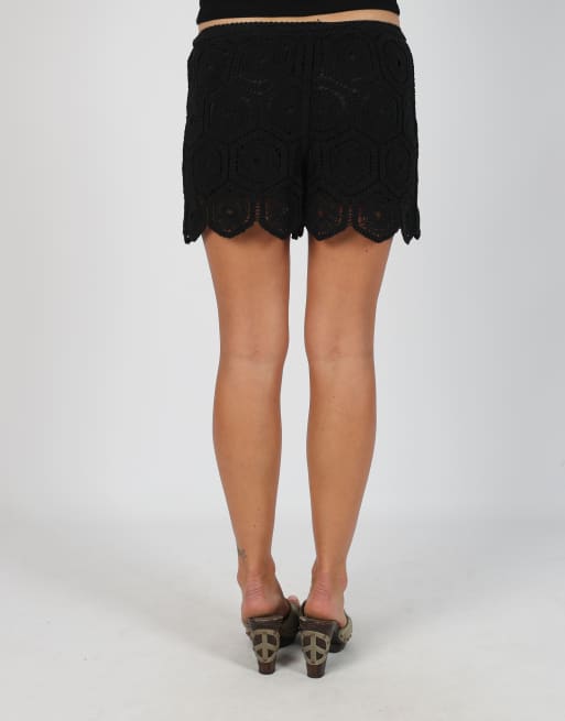 Vintage XLS XS knitted shorts in black, 4 of 4