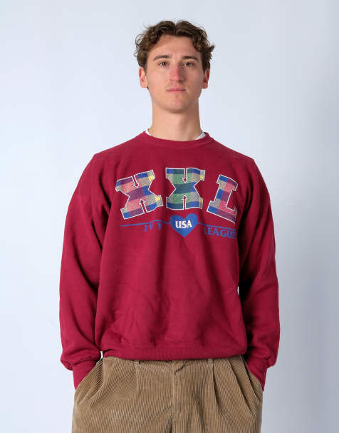 Vintage XXL XL Sweatshirt Burgundy Red - view 1