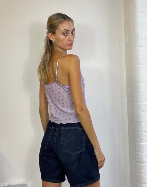 Vintage Y2K Cami Mesh Top in Floral, 2 of 4