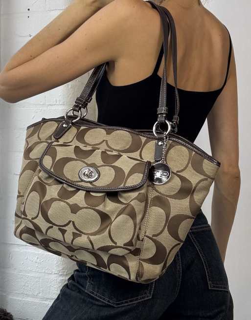 Vintage y2k Coach monogram shoulder bag in brown