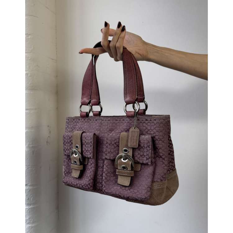vintage coach pink kiss-lock bag y2k Vintage y2k Coach monogram 