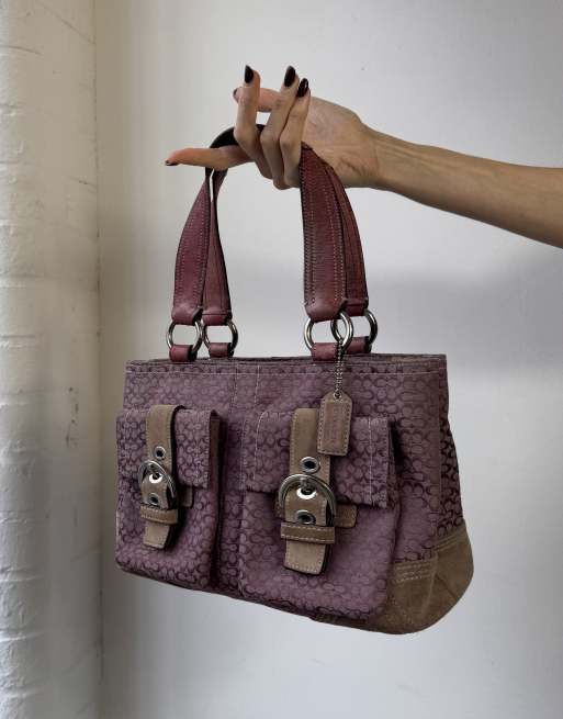 Vintage y2k Coach monogram shoulder bag in pink | ASOS