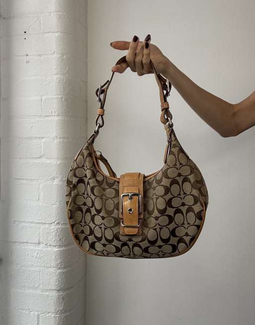 Vintage y2k Coach monogram Soho shoulder bag in brown