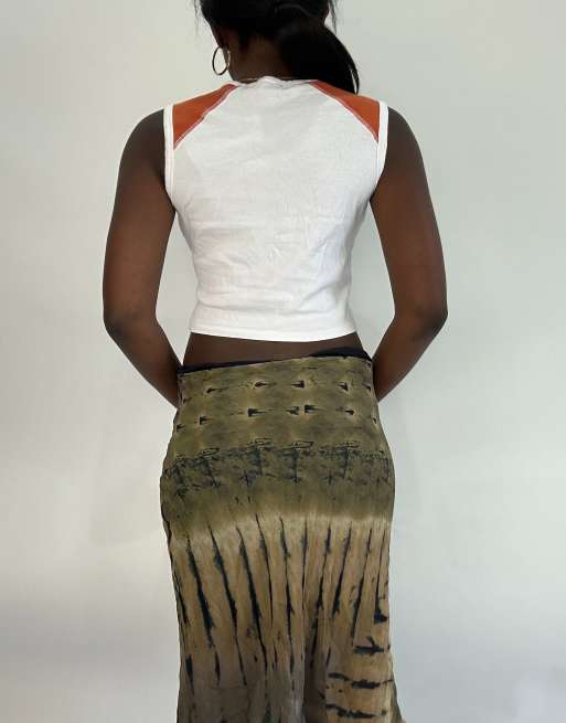 Vintage Y2K 'dump him' graphic tank top in orange and white | ASOS