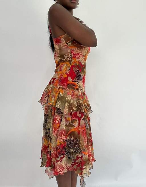 ruffle off shoulder dress Off-Shoulder Floral Ruffle Maxi Dress main image 1