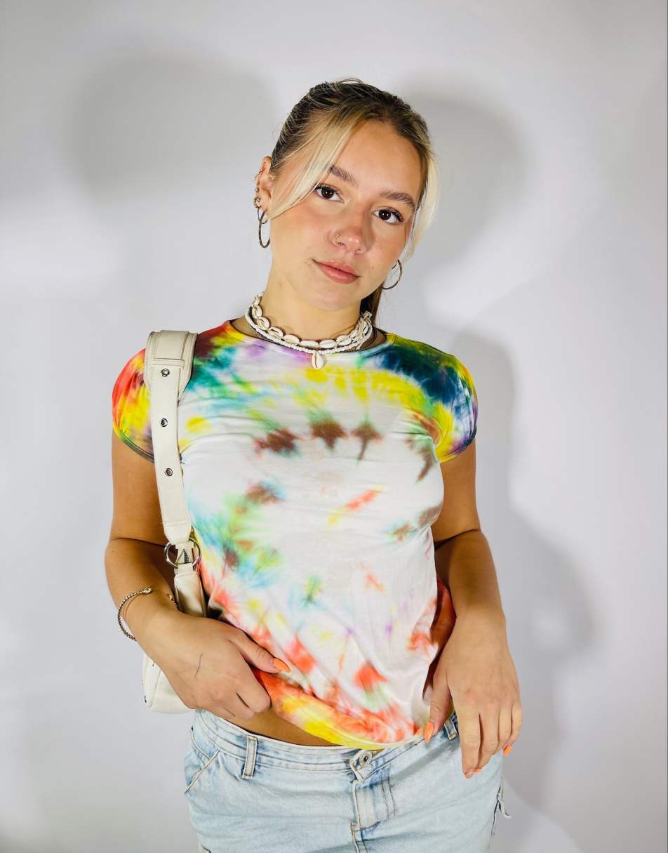 Vintage Y2K Tie Dye Size XS T-Shirt in Multi 1