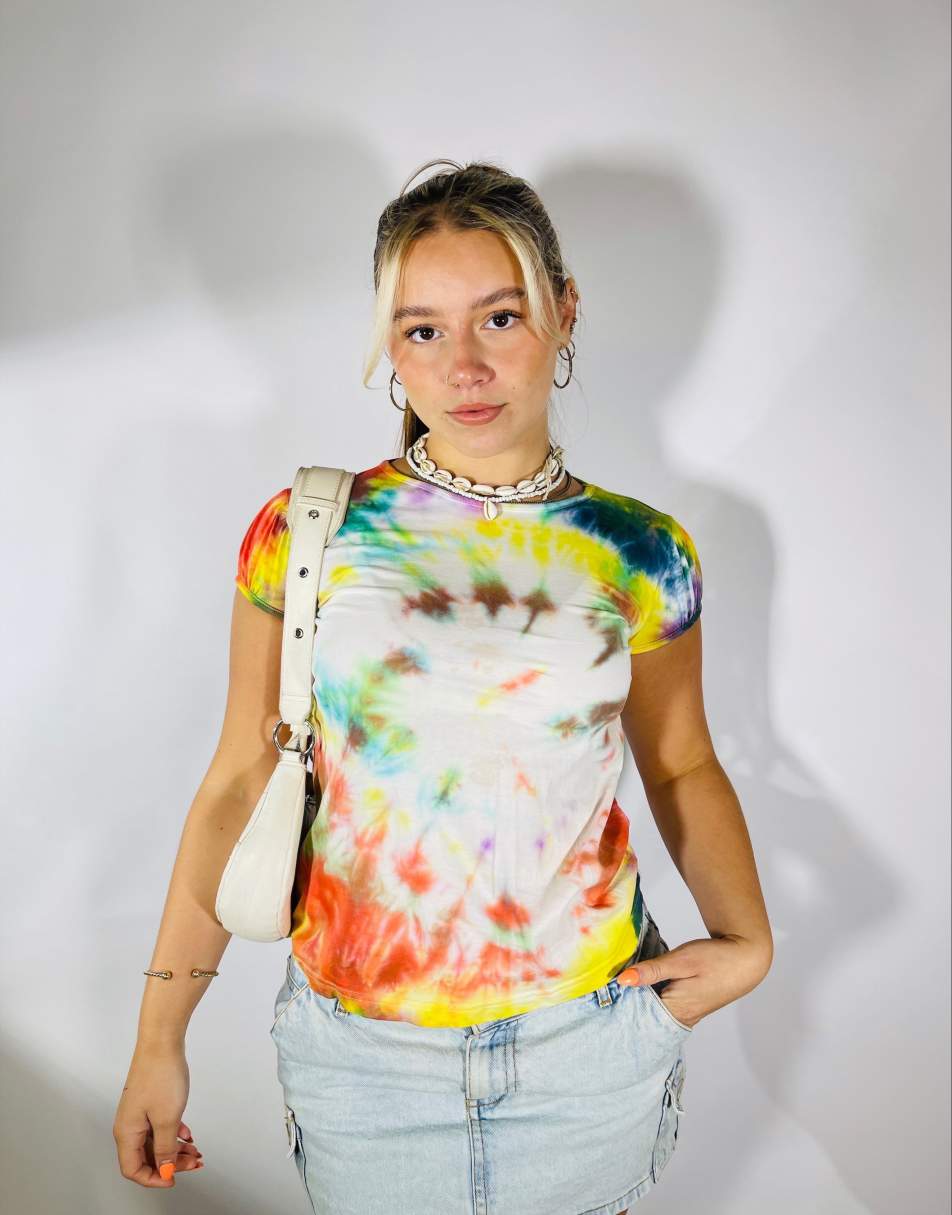 Vintage Y2K Tie Dye Size XS T-Shirt in Multi 2