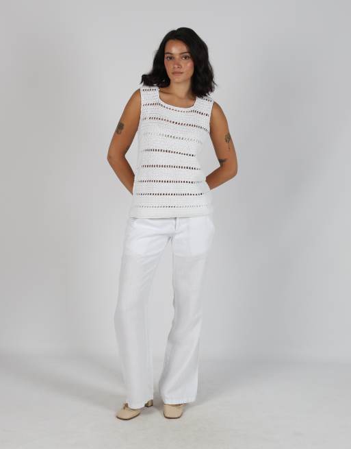 Vintage Yammy M woven trousers in white