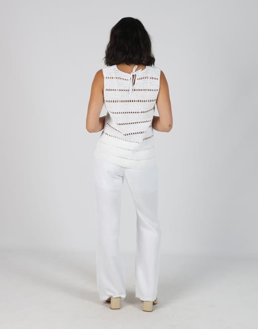 Vintage Yammy M woven trousers in white, 3 of 4