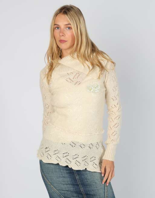 Vintage Yell! S knitted jumper in cream
