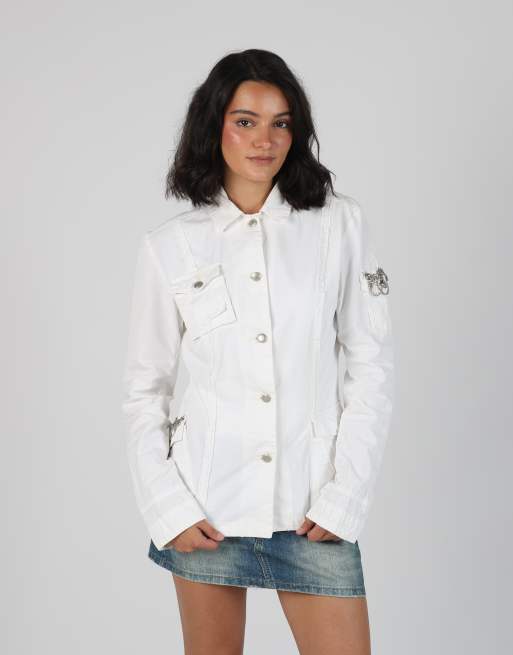 Vintage Yes!Miss L denim jacket in white