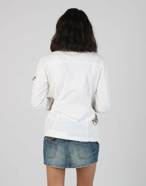 Vintage Yes!Miss L denim jacket in white, 2 of 4
