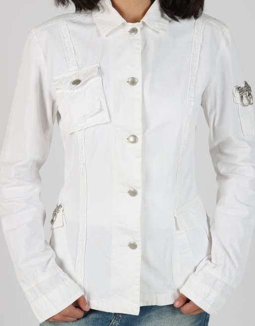 Vintage Yes!Miss L denim jacket in white, 4 of 4