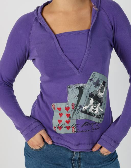 Vintage Yes!Miss S hoodie in purple, 4 of 4