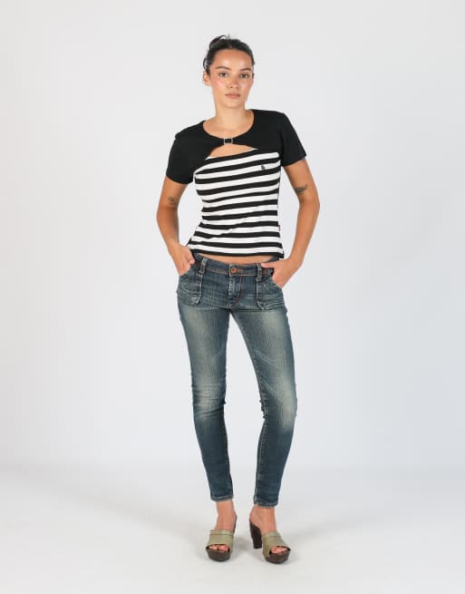 Vintage Yes!Miss S skinny jeans in blue