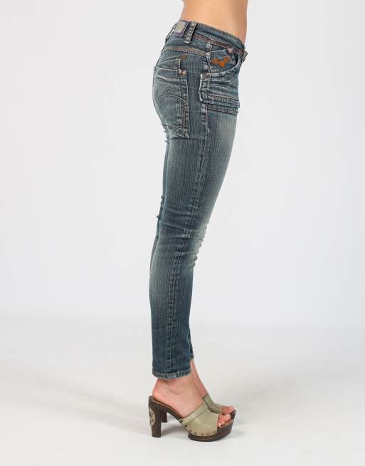 Vintage Yes!Miss S skinny jeans in blue, 2 of 4