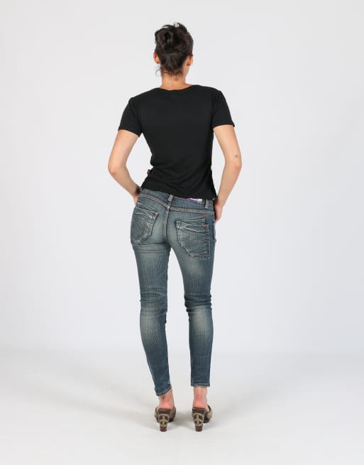 Vintage Yes!Miss S skinny jeans in blue, 3 of 4