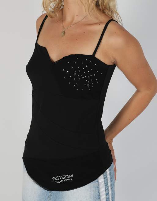 Vintage Yesterday New York S cami in black, 4 of 4