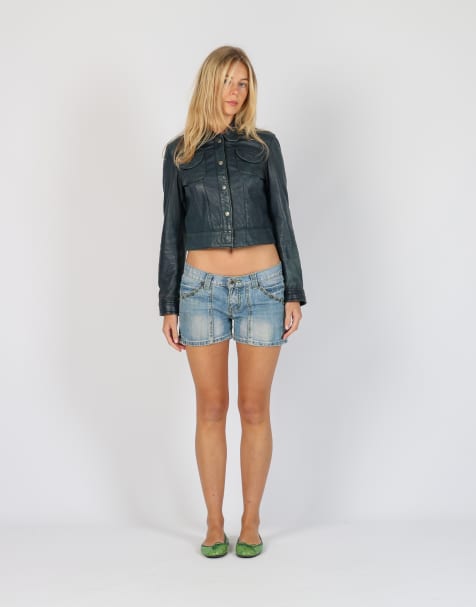 Vintage Yilishi S denim shorts in light blue - view 1