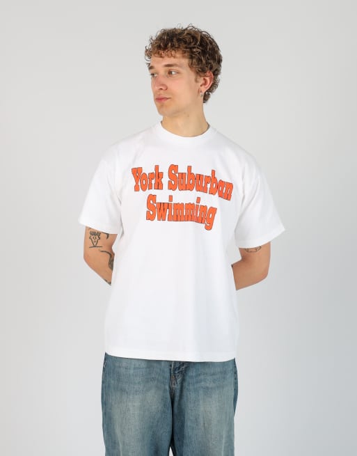 Vintage York Suburban Swimming xl t-shirt in white, 1 of 5