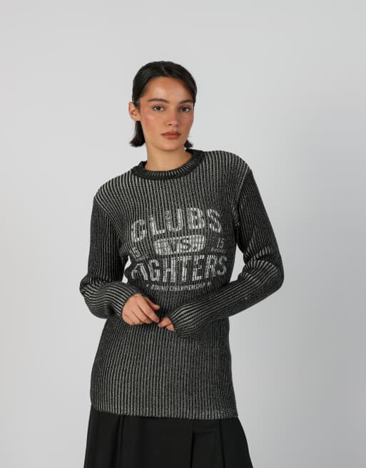 Vintage You S knitted jumper in charcoal grey, 1 of 4