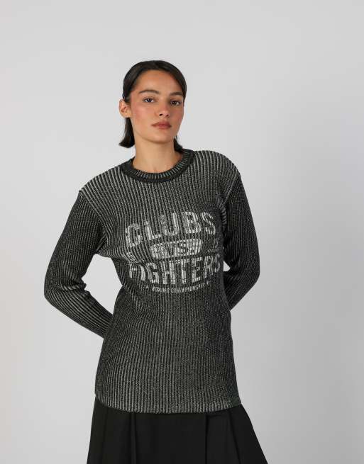 Vintage You S knitted jumper in charcoal grey, 3 of 4