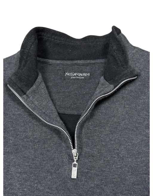 Vintage YSL Yves Saint Lauren Quarter-Zip Knit Jumper, 4 of 4