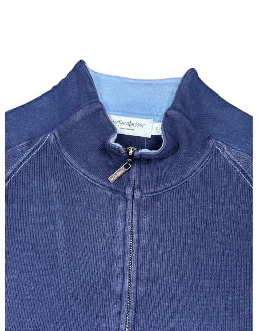 Vintage YSL Yves Saint Laurent Zip up 100% Cotton Cardigan, 4 of 5