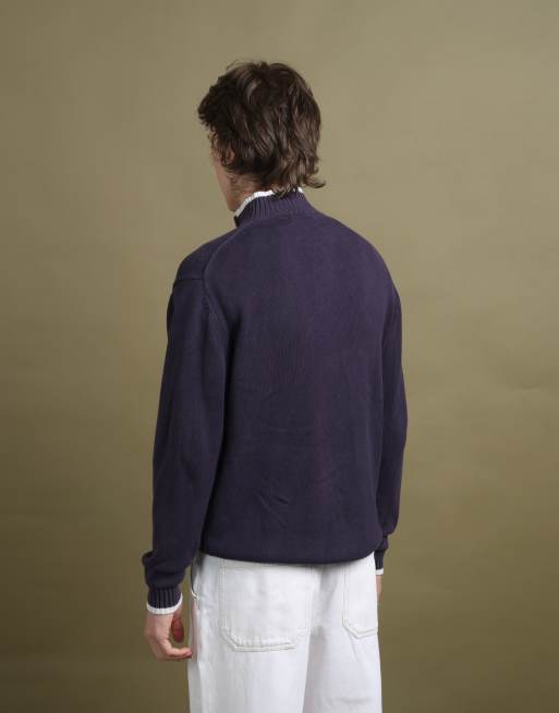 Vintage Yves Saint Laurent Full Zip Jumper size M in Navy Blue, 4 of 4