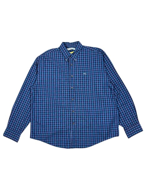 Vintage Yves Saint Laurent Jeans Checkered Shirt size l in navy - view 1