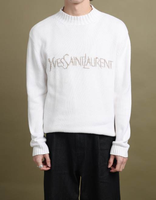 Vintage Yves Saint Laurent Mock Neck Jumper size M in Cream, 3 of 5