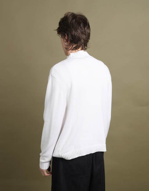 Vintage Yves Saint Laurent Mock Neck Jumper size M in Cream, 5 of 5