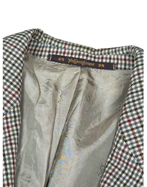 Vintage Yves Saint Laurent Suit Blazer in Pure Wool Houndstooth Pattern, 2 of 6
